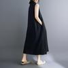 Ärmelloses Plus-Size-Vintage-Neuheiten in Kleidern für Damen, lässig, locker, langes Sommerkleid