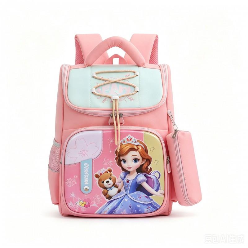 3D Hard Shell Kids School Backpack Boys Girls Ages 5-10 Cartoon Character Design Oxford Fabric Padded Shoulder Straps