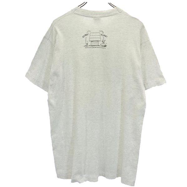 Peanuts 90er Jahre Altes in den USA hergestelltes SNOOPY Kurzarm-T-Shirt Grau Herren Gebraucht