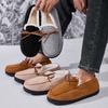 Winter Warm Slip On Indoor Slippers for Women Bowknot Decor Thick Plush Cotton Shoes Woman Soft Comfort Faux Fur House Slippers