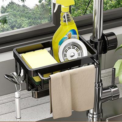 Bathroom Organizer Sponge Storage Basket Soap Drainer Shelf Kitchen Faucet Holder