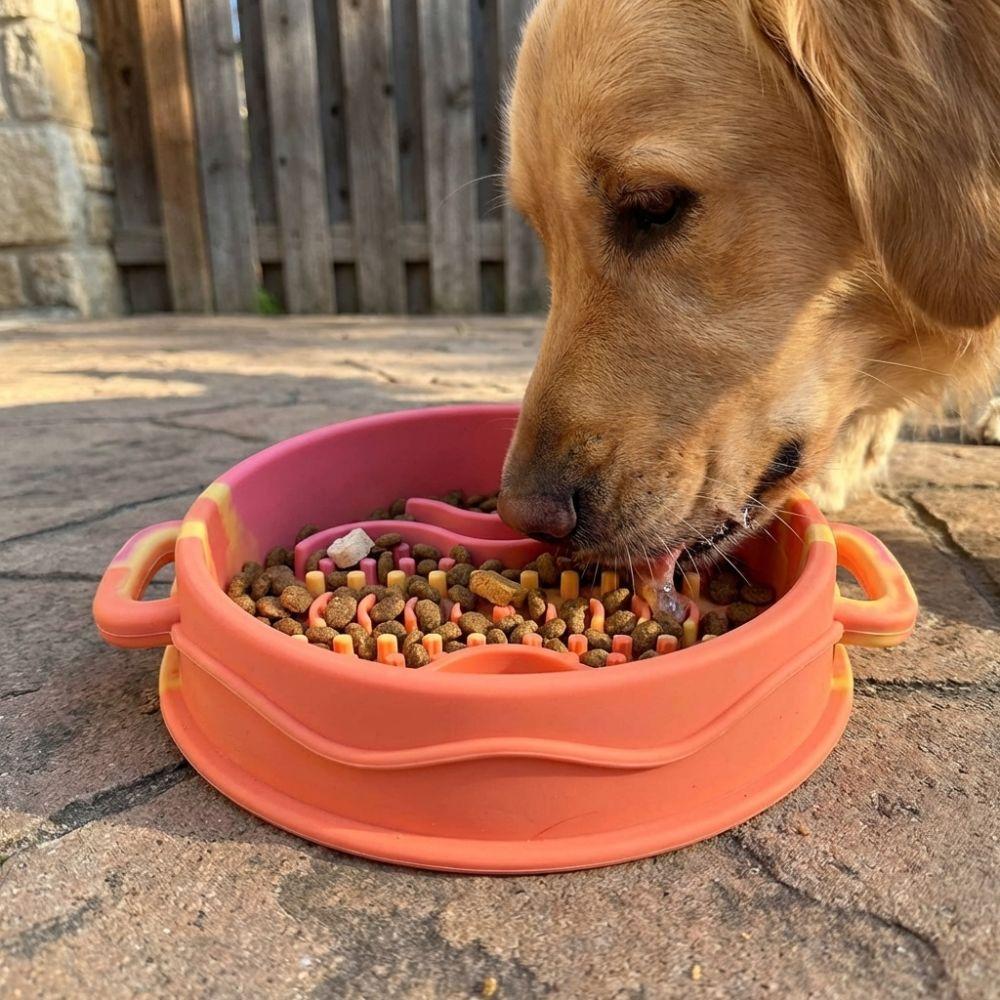 Silicone Dog Slow Feeder Bowl Non-Slip Dog Treat Bowl Pet Feeding Bowls Anti-Choke Bowl  Travel