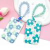 Sweet Floral Card Protective Sleeve Neck Strap Lanyard Card Holder Cute Card Case  ID/Bus/Bank Card