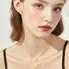 Dancer Rhythmic Gymnastics Round Pendant Necklaces for Women Girls Stainless Steel Gymnast Yoga Necklace Sport Jewelry