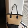 Large capacity straw woven bag women's new fashion versatile shoulder bag beach portable woven tote bag