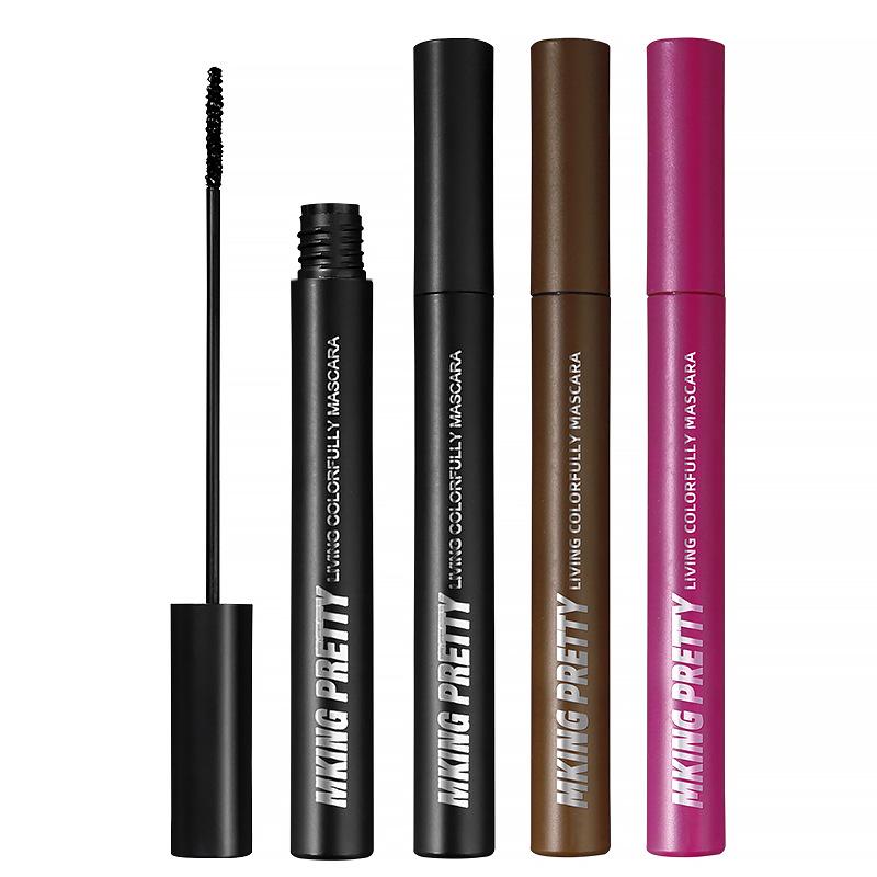 Feather-light Color Mascara: Thin Brush, Intense Curl, Ultra-long Lash, No Smudge, Long-lasting, Waterproof & Sweat-proof.