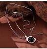 French Minimalist Titanium Steel Pendant Necklace & Water Drop Earring Set for Women