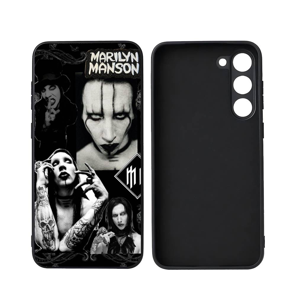 M-Marilyn M-Manson For Samsung Galaxy S23 S24 S25 Ultra S22 Plus S21 Black Soft Case Waterproof Soft Case