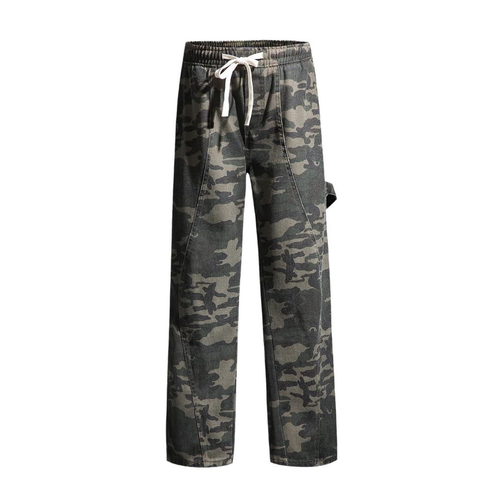Outdoor Tooling Camouflage Pants Men's and Women's Loose Wide-leg Jeans
