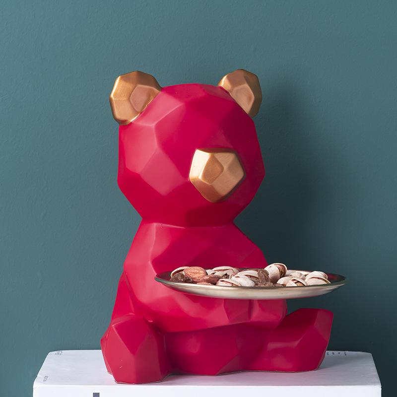 Nordic Light Luxury Style Geometric Cat Entrance Key Storage Ornament Home Living Room Coffee Table Decoration Housewarming Gift