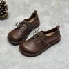 Fashion Vintage leather single shoes Cowhide soft big toe big toe shoes
