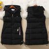 Autumn Women Vest Winter Puffer Parkas Coat Casual Pocket Hooded Waistcoat Female Sleeveless Jacket  Outerwear