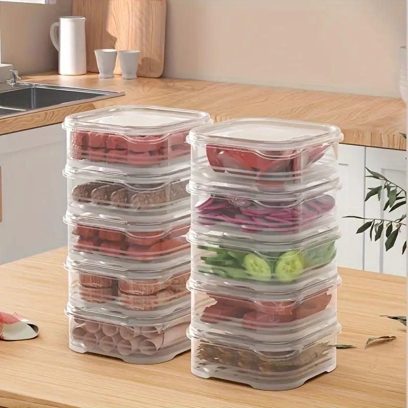 10PCS Small Food Preservation Boxes Refrigerator Frozen Meat Vegetable Fresh-Keeping Box Transparent Kitchen Sealed Storage Box