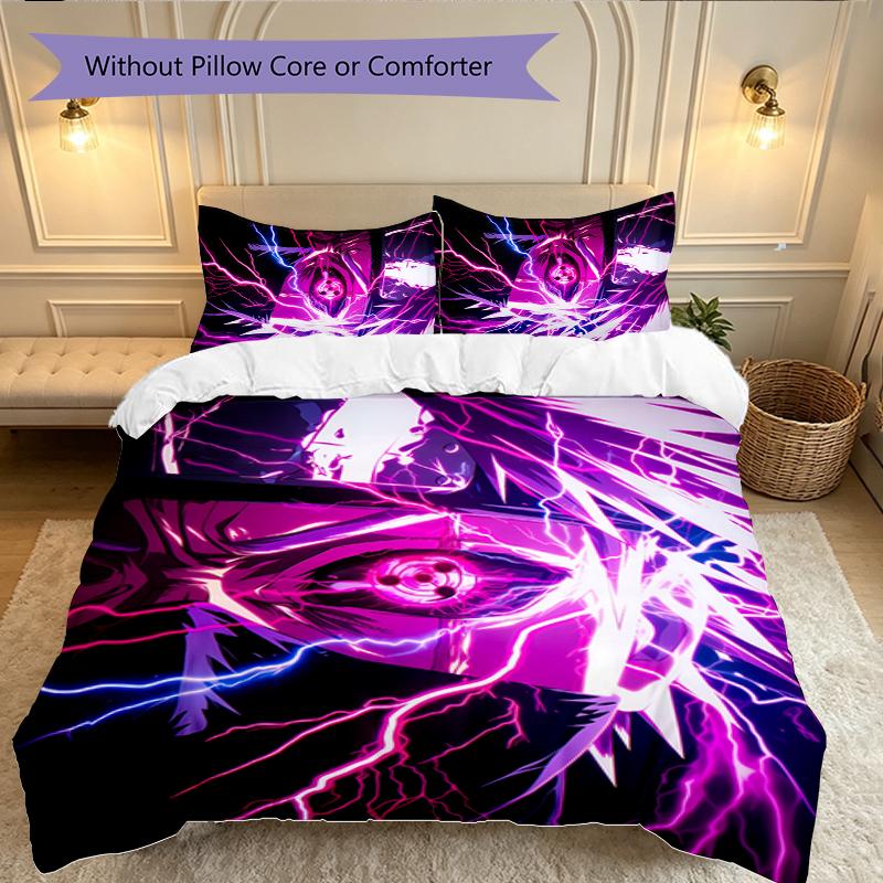 3pcs Game Role Naruto Duvet Cover Set, Home Printed Bedding Set, Breathable and Cozy Bedclothes Suitable For Festival Decor