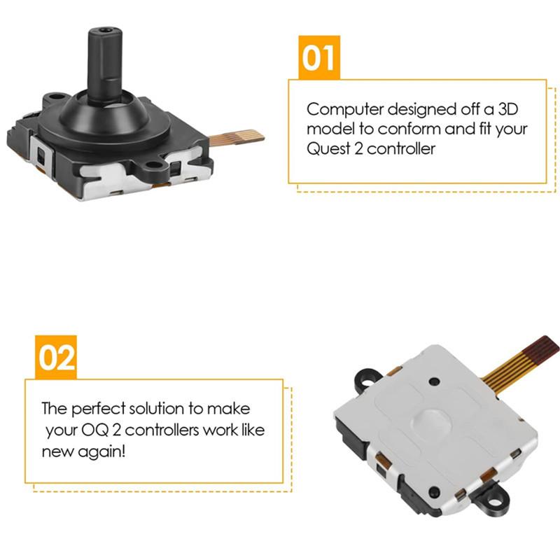 Thumbstick per Controller Oculus Quest 2 Kit di Sostituzione Joystick per Meta Quest 2 Tappi per Thumbstick con Strumenti