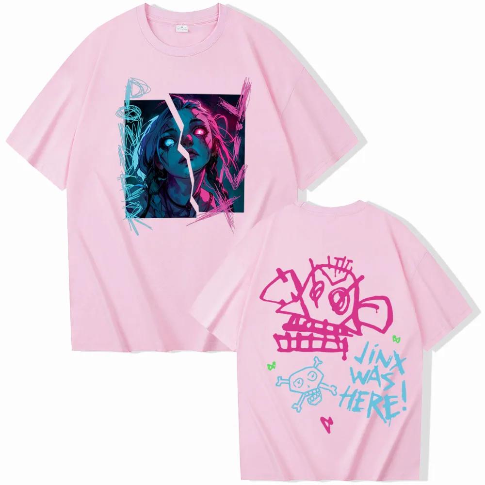 T Shirt Arcane-Jinx T-shirt Unisex Women Harajuku O-neck Summer Casual Shirt