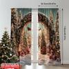 2pcs 2D flat printing Merry Christmas Window Curtains Christmas gift 100% Polyester Without Electricity Festive Holiday for