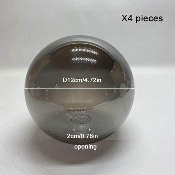 

D10cm D12cm D15cm Smoke G9 Glass Abazur Заміна з 2cm відкриттям Cognac Amber Grey Grey Globe G9 Кришка абажура для деталей