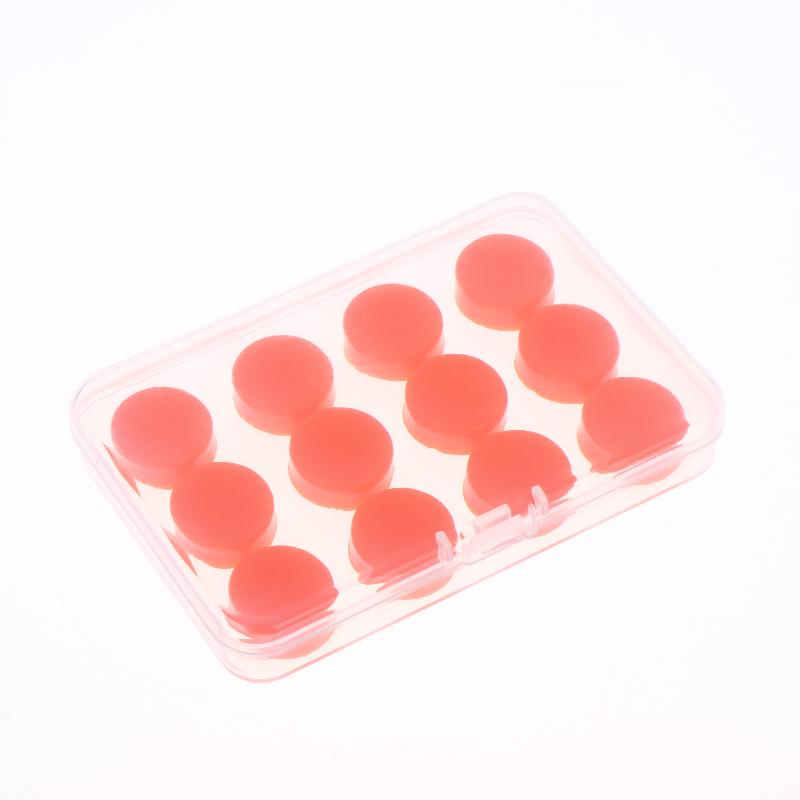 Durable 12PCS Moldable Silicone Ear Plugs for Swimming Ear Comfort and Noise Blocking оранжевый