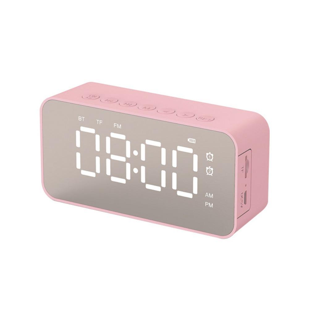 

Stereo Sound Bluetooth Speaker Mini LED Mirror Clock Creative Alarm Clock Gift