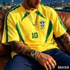 2026 Retro Soccer Jersey Men Yellow Green Quick Dry Football Shirt Breathable Athletic Sportswear Fan Set Plus Size 6XL