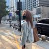2025 Korean Style Loose Blue Denim Jacket - Women's Versatile Long Sleeve Top