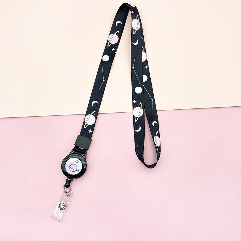 Cartoon Teleskopische Leichtziehbare Schnalle Lanyard Studenten Anti-Verlust Kartenhalter Halsband Langes Seil Arbeits Namensschild Namensschild Lanyard