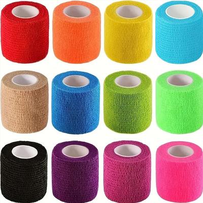 6/12 Rolls Self Adhesive Bandage Wrap Cohesive Breathable Vet Wrap For Sport Wounds 2 X 5 Yards Athletic Support