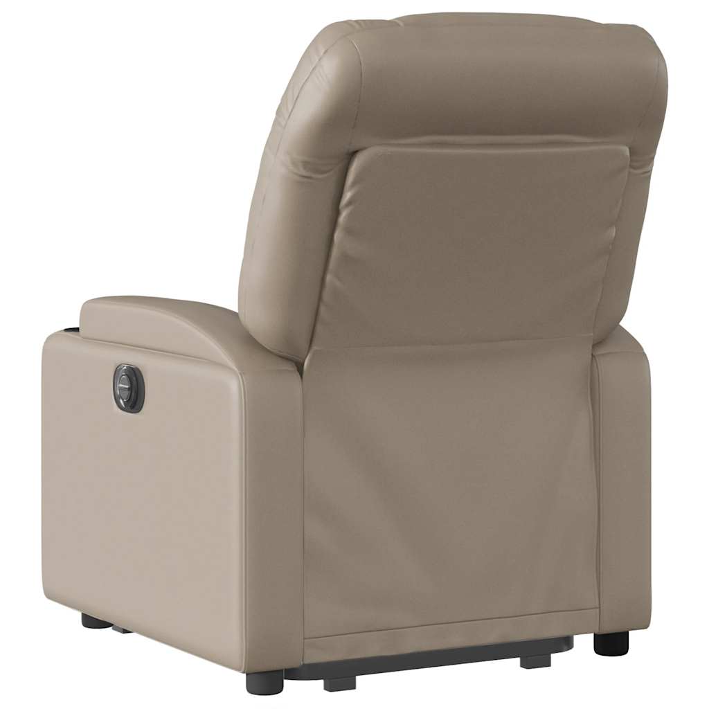 Vidaxl Reclining Chair with Standing Function and Massage, Electric, Cappuccino