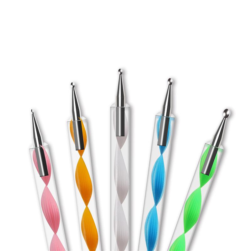 5pcs/set Double Headed Nail Dot Pen For Nails Art Decoration Acrylic Rhinestone Diamond Nail Dotting Tool
