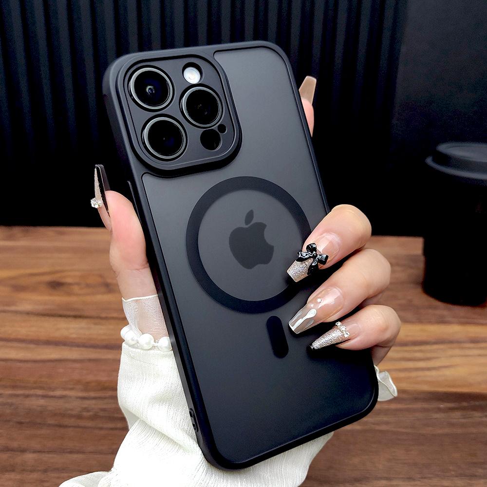 Luxury Matte Hard Case For iPhone 17 16 15 14 13 12 Pro Max 16Pro For Magsafe Mag Safe Wireless Charge Anti-fingerprint Cover