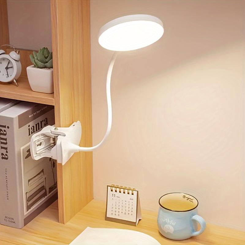 Eye Protection LED Desk Lamp With 3 Lighting Modes, Rechargeable Battery Power Supply Adjustable Reading Light Clip-Type For Bedroom