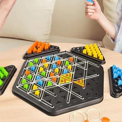 Ketten-Dreieck Schach Kinder Puzzle Brettspiel Denklogik Training Pädagogisches Interaktives Spielzeug Kampfset für Familienparty Geschenk