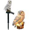 Solar LED Spike Lamp White Owl Decorative