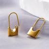 Huitan Special Design Women Stainless Steel Hoop Earrings Lock Shaped Fashion Versatile Accessories for Party Daily Lady JewelryGood product