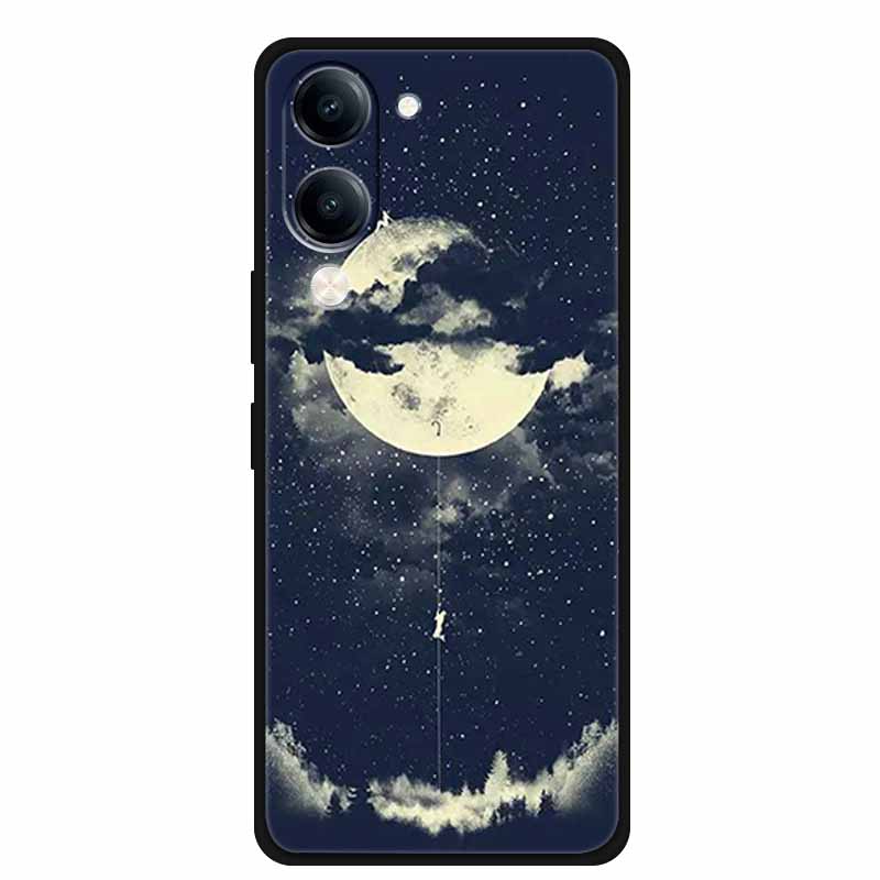 For Vivo iQOO Z10 Lite Case Silicone Black TPU Funda Back Cover for iQOO Z10 Lite 5G I2409 Soft Case Animal Coque IQOOZ10 Lite