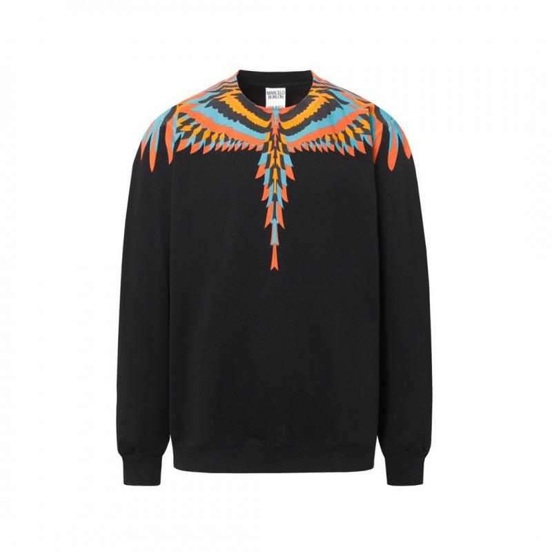 Unisex Hooded Sweatshirt With Animal Wing Print Loose Fit Cotton Pullover Fall Daily Wear