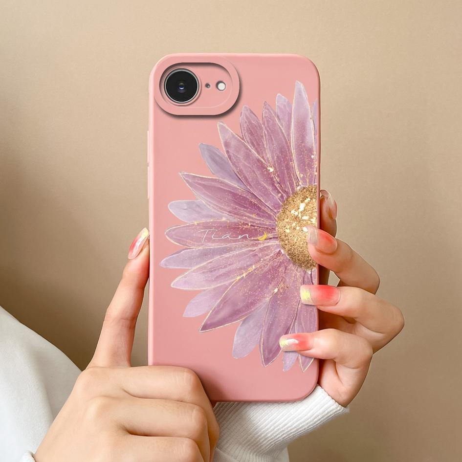 Cute Lucky Girl Phone Case For Apple iPhone 16e Soft Liquid Silicone High Quality Anti Drop Durable Anti Slip Protective Shell For Apple Bumper Covers