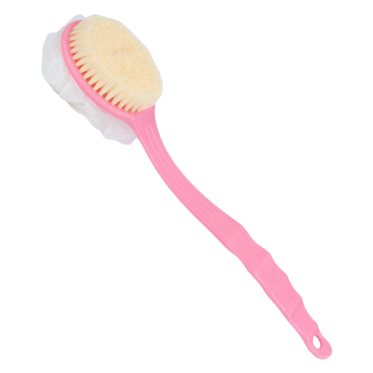 

2In1 Bath Brush With Bath Ball And Bristle Body Exfoliating Scrubber Long Handle Body Back Massage Shower SPA Foam Cleaning Tool