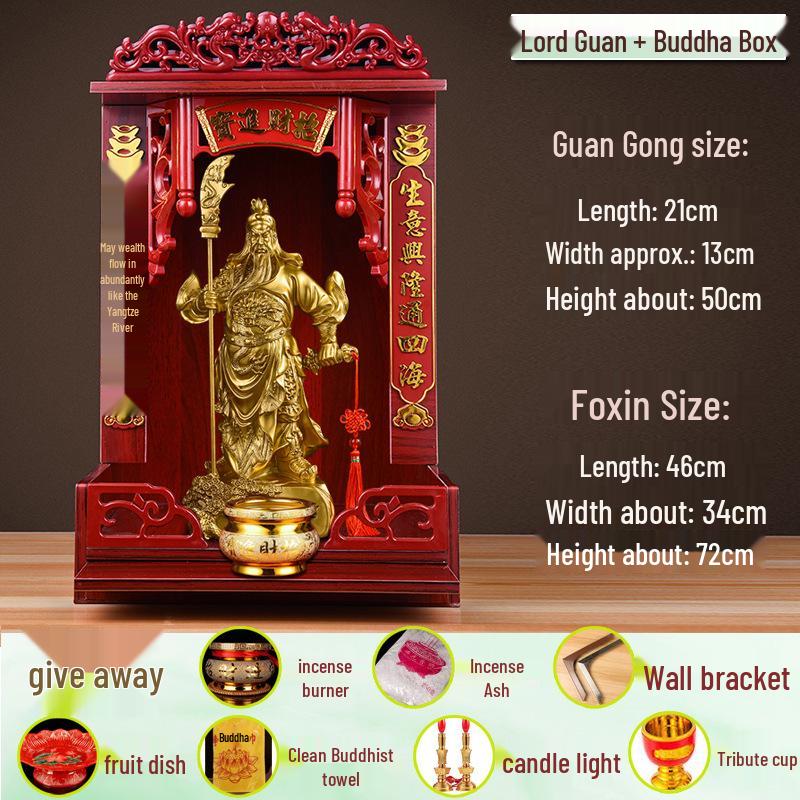 Guan Gong God of Wealth Statue - Attracts Prosperity, Worship Niche Decor.