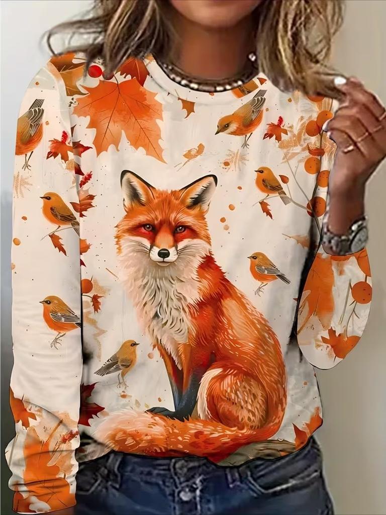 Spring Autumn Long Sleeve O-Neck Women T Shirts 3D Print Streetwear Casual Loose Tops Tees Plus Size