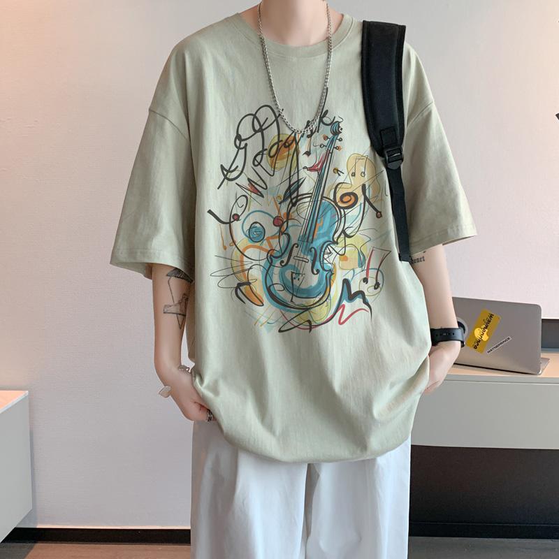 Unisexs Cotton Tshirts White 5XL Unisexs Oversized T Shirt Summer Casual Wear Artistic Illustration Print Tee Shirts for Unisex Clothes