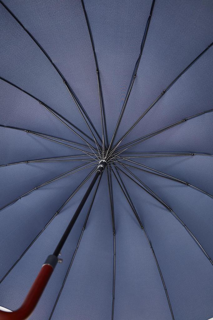 Waterfront Long Umbrella Solid 16 Ribs with Beautifully Curved FRP Grade "16K Jump" Gray, 65cm, Ribs, Water-Repellent 4, One-Touch Button, Men's,