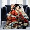1pc Japanese Geisha Floral Print Blanket Home Decor, Couch Throw, Outdoor Blanket .W051