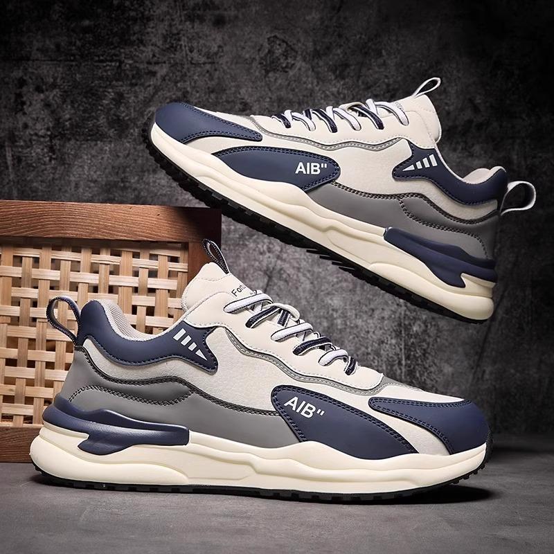 Forrest Gump Men's Shoes Autumn and Winter 2024 New Youth Leather Sports Running Versatile Casual Dad Anti-skid Tide Shoes