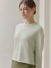 JE NE SAIS QUOI Crop Crewneck Cashmere Knit Roll Hem Detail_ Mint
