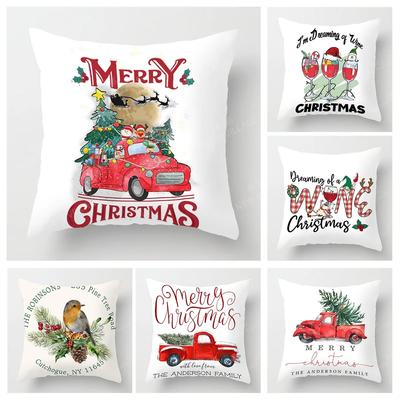 Kissenbezüge der Weihnachtsserie für Sofas und Kissenbezüge, Heimdekoration kann für Feiertage individuell angepasst werden, 40 x 40, 50 x 50, 60 x 60, 35 x 35