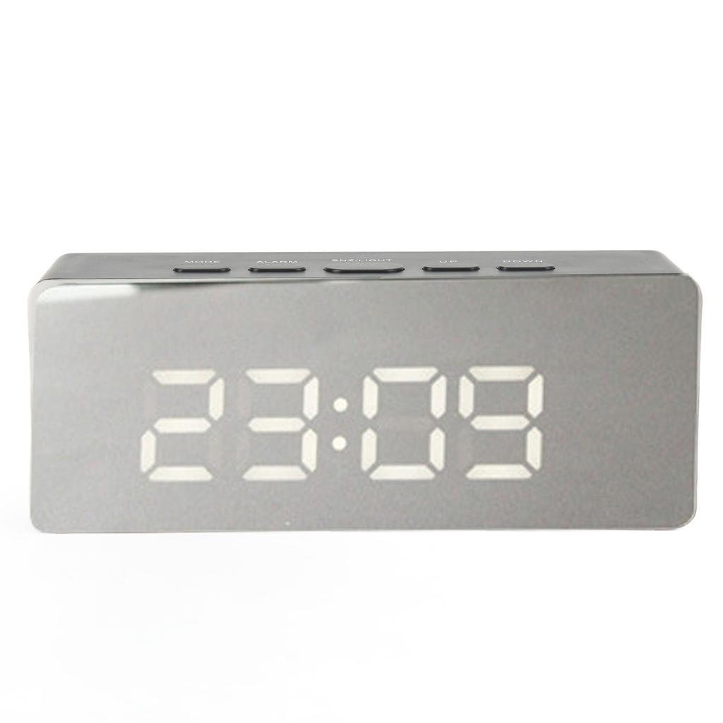 Digital Clock LED HD Large Screen Display Mirror Technology Black Battery Plug In Digital Alarm Clock for Home