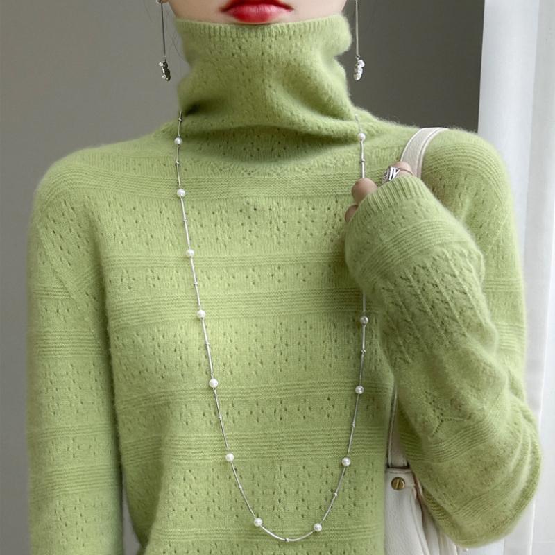 Duaidui Collar Hollow Cardigan Women's Autumn and Winter New First-line Ready-to-wear Knitted Base Sweater Fashionable Versatile Top