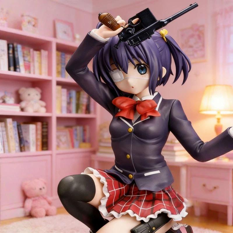 New Rikka Takanashi Kneeling Figure Love Chunibyo And Other Delusions Eye Lord Swap Face Anime Gk Statue Collectible Desk